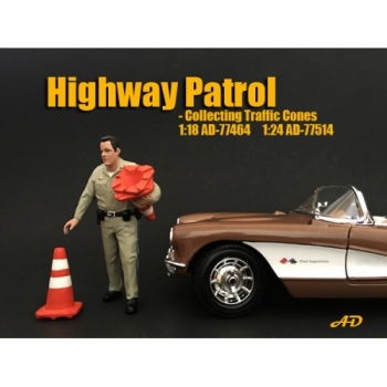 American Diorama 77464 Highway Patrol - Collecting Traffic Cones 1/1000 1:18