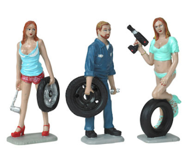 Motorhead 775 The Brigade Figuren Set Meg, Gary & Michele 1:24 Mechaniker 3 Stück