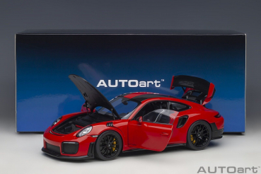 AUTOart PORSCHE 911 991.2 GT2 RS 2017 Weissach Package guards red 1:18 78173