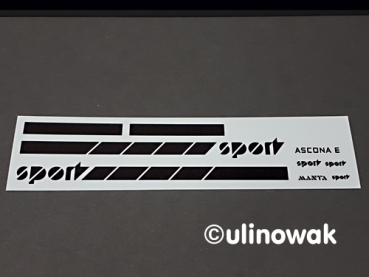 81901 (schwarz) Decalbogen Opel Ascona / Manta  B Sport 1:18