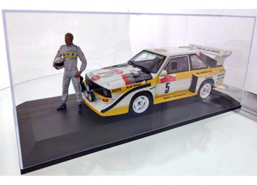 AUTOart 88503S Audi Sport Quattro S1 Rally San Remo 1985 W Röhrl Geistdörfer - SET + Vitrine + Figur