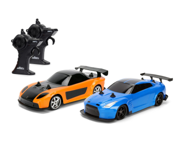 Fast & Furious Mazda RX-7 + Nissan GT-R R35 RC drift Doppel-Pack 1:24 Modelcar Jada Toys