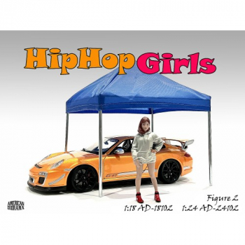 American Diorama 24102 Hip Hop Girls Figur #2 Frau mit weissen Hoddie 1:24 limitiert 1/1000