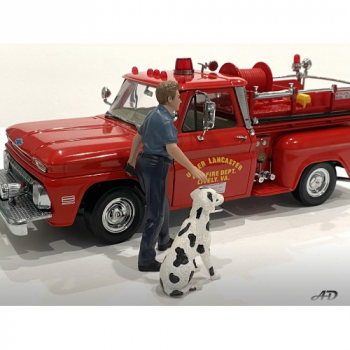 American Diorama 76420 Firefighters Fire Dog Trainer Feuerwehr Hundetrainer 1:24 Figur 1/1000 limitiert