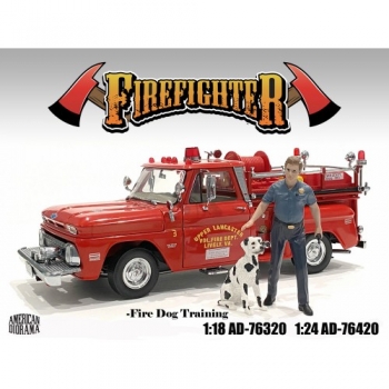 American Diorama 76320 Firefighters Fire Dog Trainer Feuerwehr Hundetrainer 1:18 Figur 1/1000 limitiert