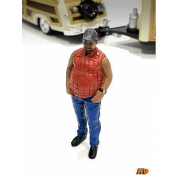 American Diorama 76434 Camper Figur I 1:24 stehender Mann mit Weste und Cap limitiert 1/1000