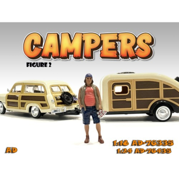 American Diorama 76335 Camper Figur II 1:18 stehender Mann mit Getränkedosen limitiert 1/1000