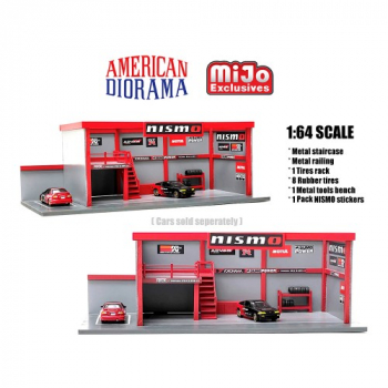 American Diorama Modelkit Garagen-Diorama Nismo Advan Yokohama 1:64 limitiert