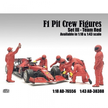 American Diorama 76556 Pit Crew Set III Team rot F1 Mechaniker 1:18 limitiert 1/1000
