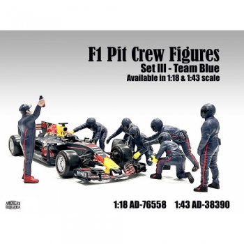 American Diorama 76558 Pit Crew Set III Team violett F1 Mechaniker 1:18 limitiert 1/1000