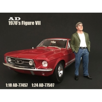 American Diorama 77507 - 70er Figur  VII - Mann in grün-blauer Kleidung - 1/1000 1:24