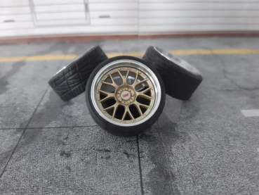 SD Felgen 18 Zoll "ALU" BBS RS-GT gold 33mm 1:18 Modellauto Tuning