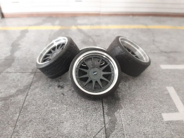 SD Felgen 18 Zoll "ALU" BBS Hartge gunmetal 33mm 1:18 Modellauto Tuning