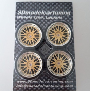 SD Felgen 19 Zoll BBS LM gold-chrom 35mm 1:18 Modellauto Tuning