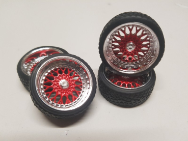 SD Felgen 15 Zoll BBS RS rot 30mm 1:18 Modellautotuning