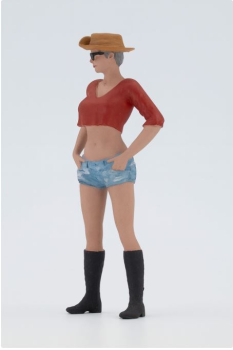 Preview: Atlantic 1:18 Figur Cora Frau mit rotem Top für Modellbau Diorama