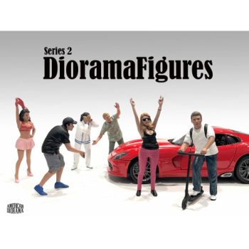 American Diorama Figur #2 Frau mit rosa Minirock 1:18 limitiert 1/1000