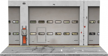 SD Diorama Pitlane garage Pitbox Fotohintergrund 1:18 Kit