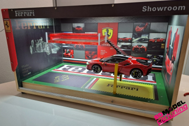 Ferrari Showroom Garage Diorama 1:18 Schaukasten inkl. LED-Beleuchtung Vitrine