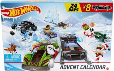 Mattel Hot Wheels GJK02 Kinder Adventskalender 2020 mit 8 Modellautos 1:64 für Männer Kinder