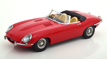 KK-Scale Jaguar E-Type Cabrio offen RHD 1.Serie 1961 rot 1:18 limitiert 1/500 Modellauto 180482