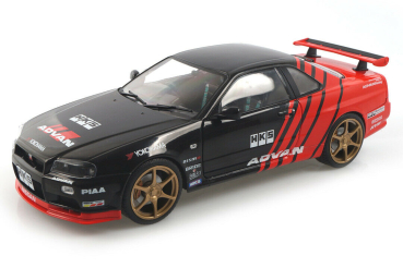 Solido 421185700 Nissan GTR R34 Schwarz-rot Advon 1999 GT-R 1:18 Modellauto