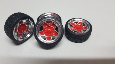 SD Felgen 14 Zoll ATS Classic rot 27mm 1:18 Modellauto Tuning