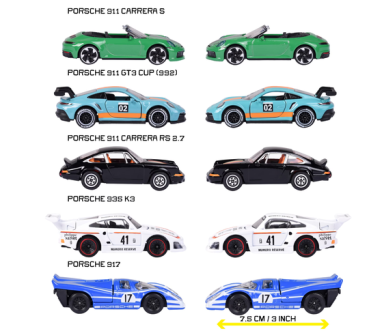 Preview: Porsche 5 Stück Geschenkset - Modellauto Majorette