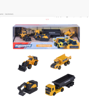 Volvo Construction 4 Stück Geschenkset Baustellen Bagger LKW Majorette Modellauto