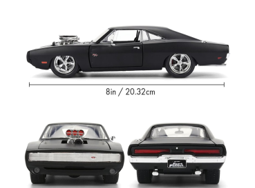 Preview: Fast & Furious 1970 Dodge Charger schwarz 1:24 Modellauto Jada Toys 253203102