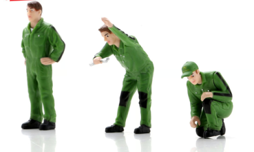 Preview: Figurenset Mechaniker John Deere grün 1:32 Modellauto Schuco 450391500