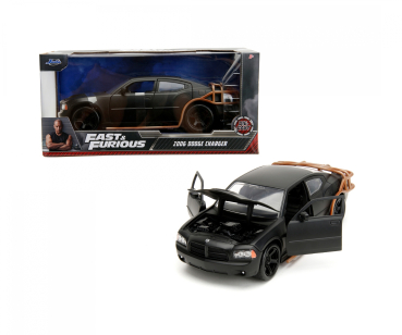 Jada Toys 253203078 Fast & Furious Dodge Charger 2006 schwarz Heist Car 1:24 Modellauto