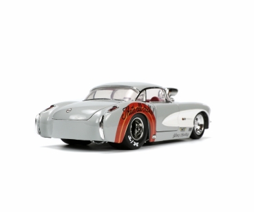 Jada Toys 253255041 Looney Tunes Chevy Corvette 1597 + Bugs Bunny 1:24 Modellauto + Figur