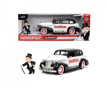 Jada Toys 253255048 Mr. Monopoly + 1939 Chevrolet 1:24 Modellauto + Figur