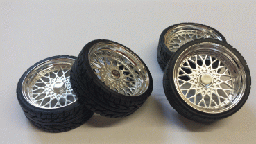 SD Felgen 19 Zoll BBS RS silber 35mm 1:18 Modellauto Tuning