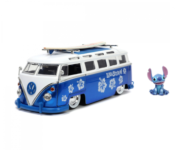 Jada Toys 253075000 VW Samba Bus T1 with Stich Figure 1:24 Modellauto