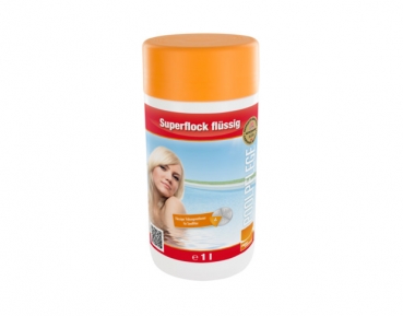 Superflock flüssig 1 Liter - Pool + Schwimmbad Wasserpflege Trübungsentferner