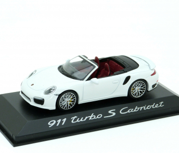 Minichamps Porsche 911 991 Turbo S Cabrio white 1:43 Modellauto