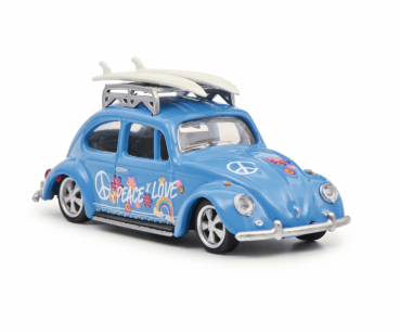 Schuco VW Käfer Surfer blau beetle Lowrider Love Peace 1:64 limitiert Modellauto