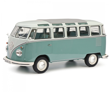 Schuco VW T1b Samba Bus turquoise/bluegrey Volkswagen 1:8 limited 1/100 Modelcar