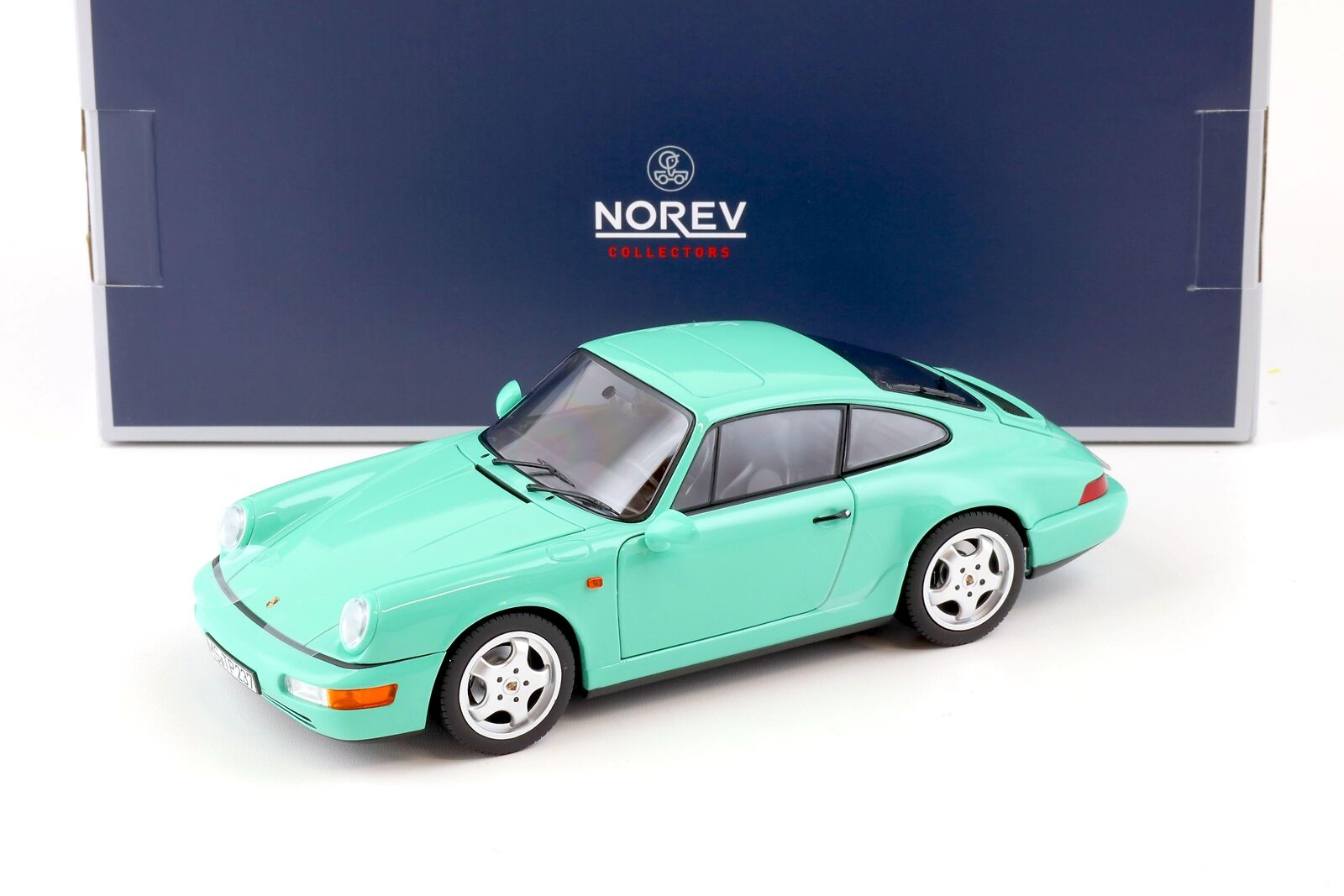 modellbau klar Norev 187327 Porsche 911 Carrera 964 1992 Mint grun 1 18 Modellauto Modelcar