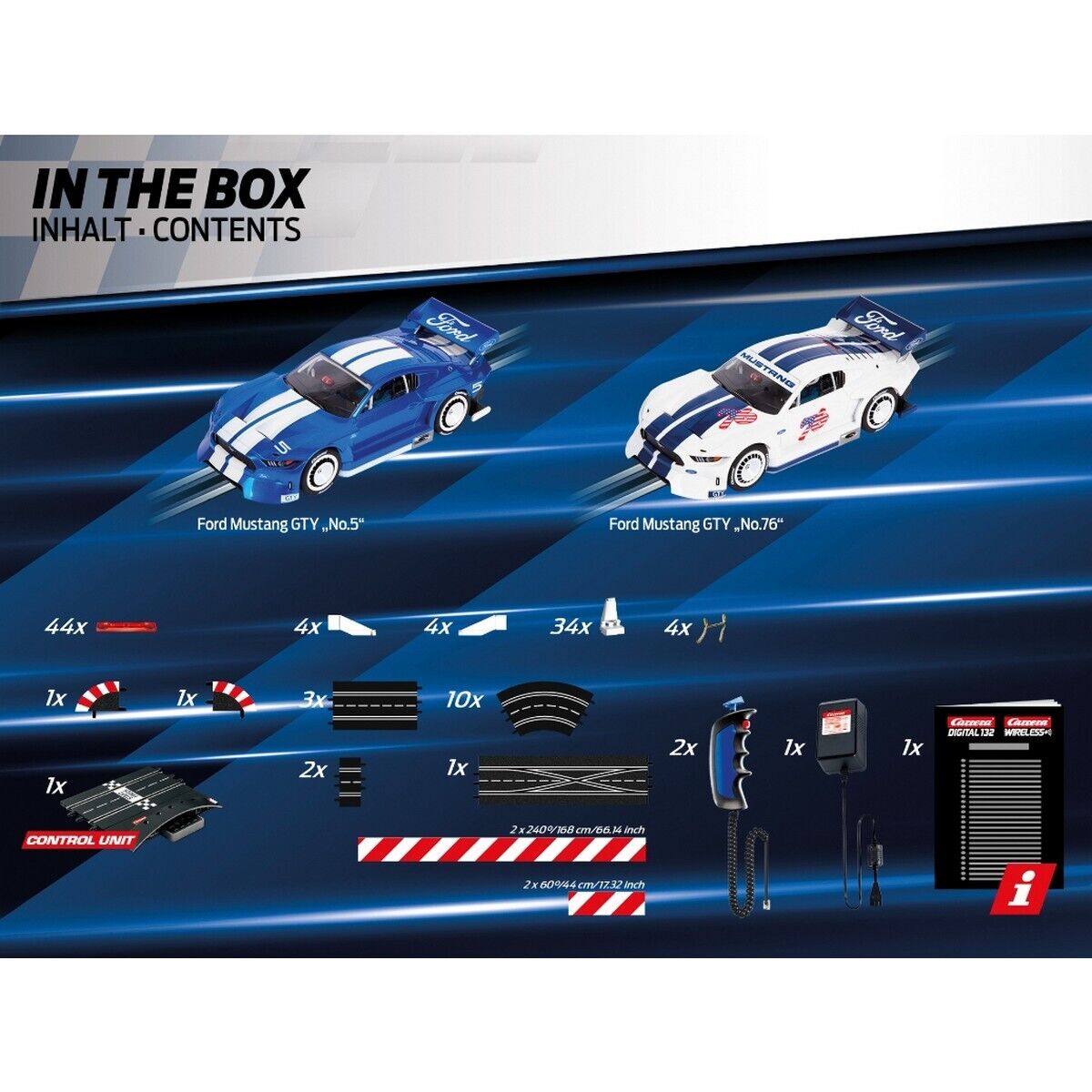  Carrera DIGITAL 132 Starter Set 2023 Rennbahn 30033  1:32 inkl. 2 x Ford Mustang GTY Special Edition