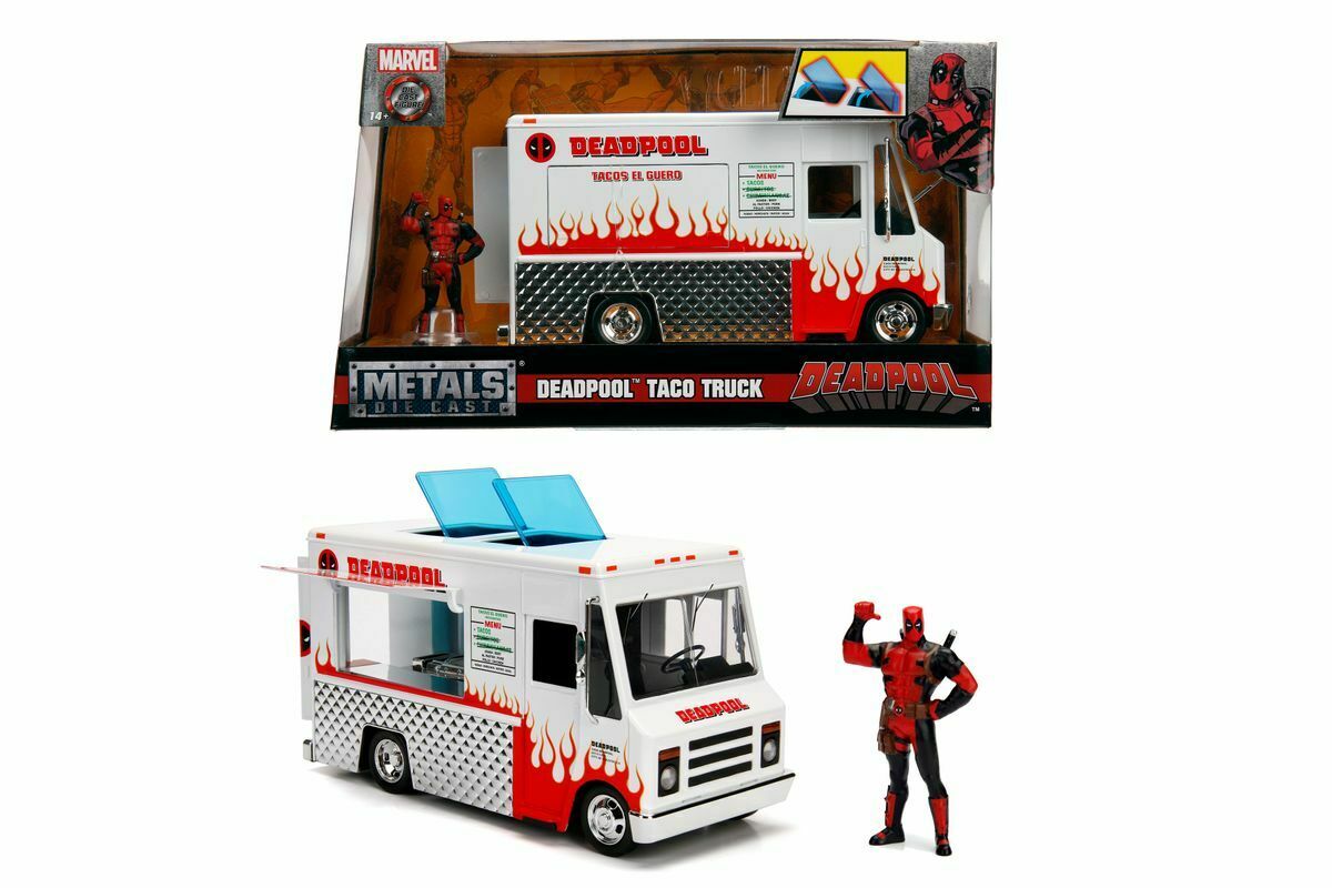  Jada Toys 253225000 Marvel Deadpool Figur + Taco Truck  Foodtruck 1:24 Modellauto