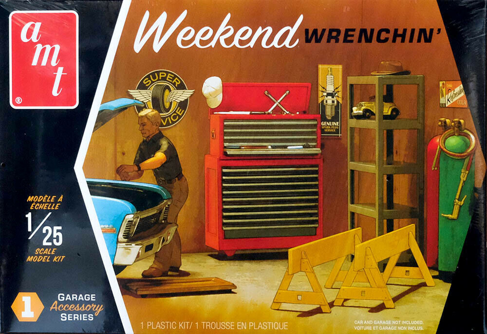 AMT Weekend Wrenchin' Garage Accessory Set #1 1:25 (passend zu 1:24)  Werkstatt Bausatz Garage Zubehör