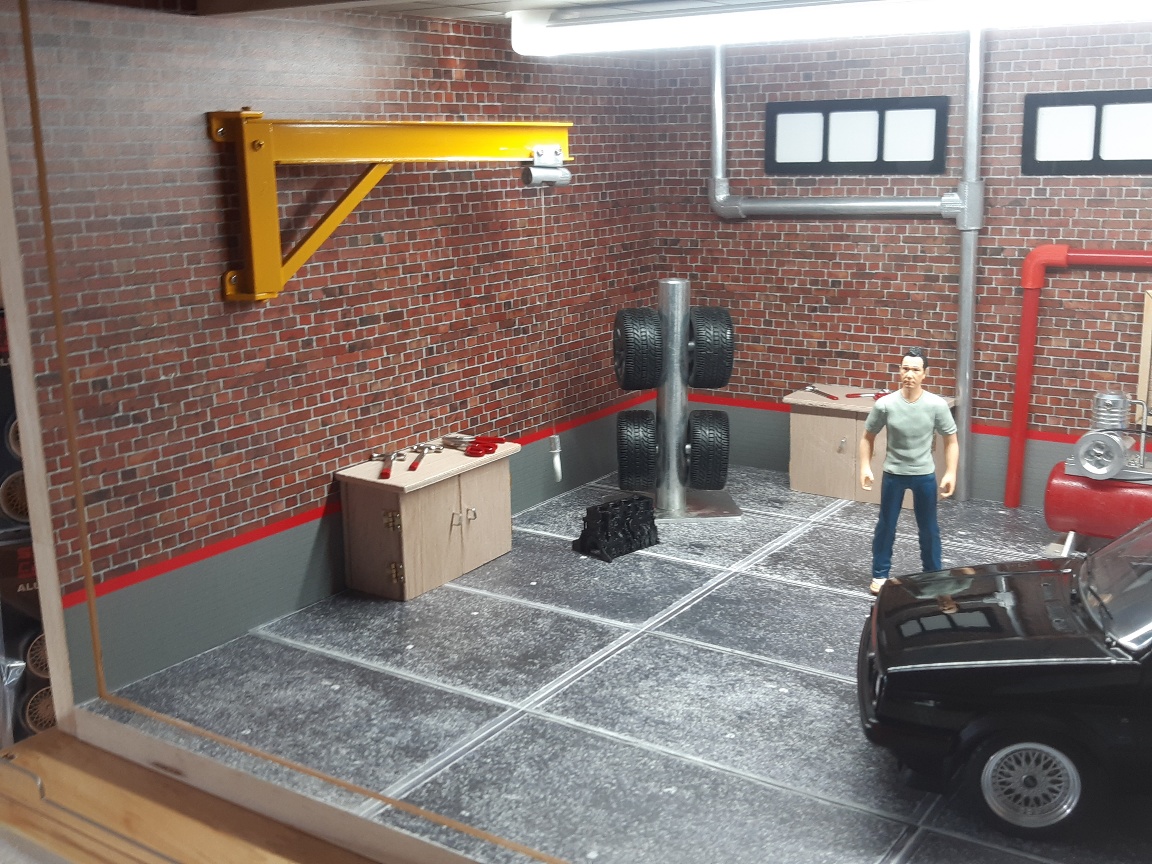 Regal Werkzeug Wand Set Modellauto Garage Werkstatt Diorama Deko Zubehör  1/18