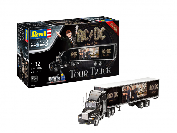 Revell 07453 Truck & Trailer AC/DC Limited Edition 1:32 (Bausatz) Geschenkset
