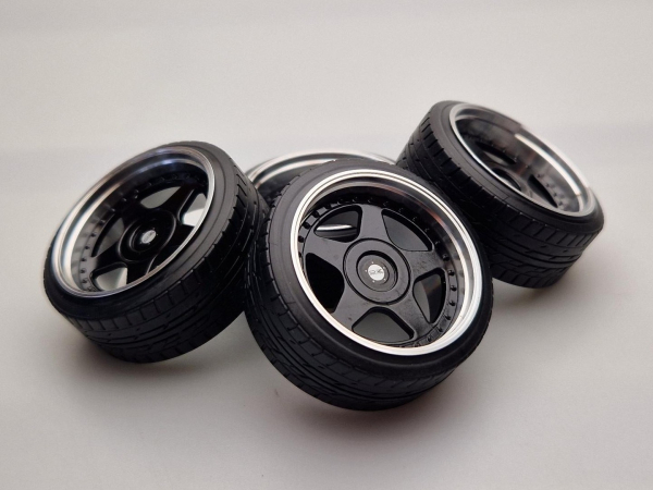 1:12 SD Felgen 16 Zoll "ALU" OZ Futura schwarz 48,5mm modelcar Tuning