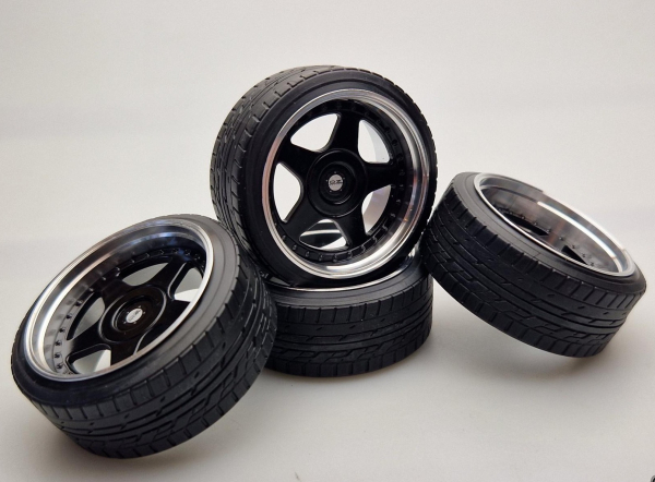 1:12 SD Felgen 16 Zoll "ALU" OZ Futura schwarz 48,5mm modelcar Tuning