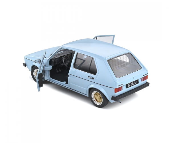 Solido 421183800 VW Golf I Custom I 1983 MK1 hellblau mit BBS 1:18 Modellauto