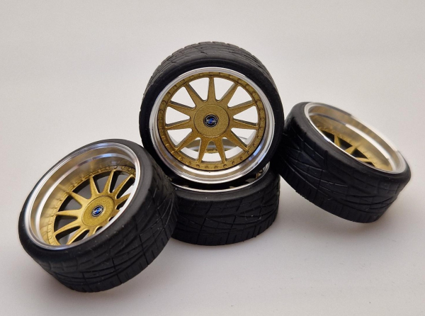 SD Felgen 18 Zoll "ALU" Hartge gold 32mm 1:18 Modellauto Tuning